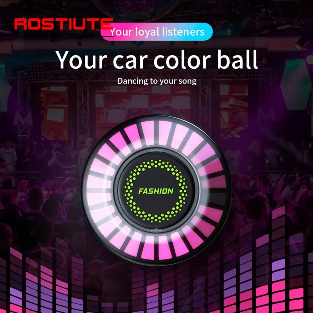 Lumière d'ambiance de voiture 24Led RGB, lumière néon ronde de rythme de musique, décoration d'atmos