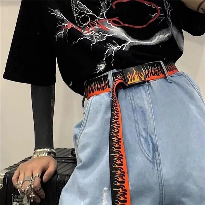 Ceinture de flamme de Style Punk – Décoration de personnalité Hip-hop Street Bad Boy tendance, Durab