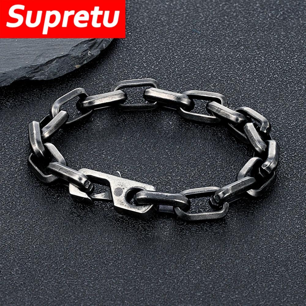 Breloque Simple Cuba O-chaîne Bracelet hommes femmes mode Dubai lien Punk Hip Hop acier inoxydable C