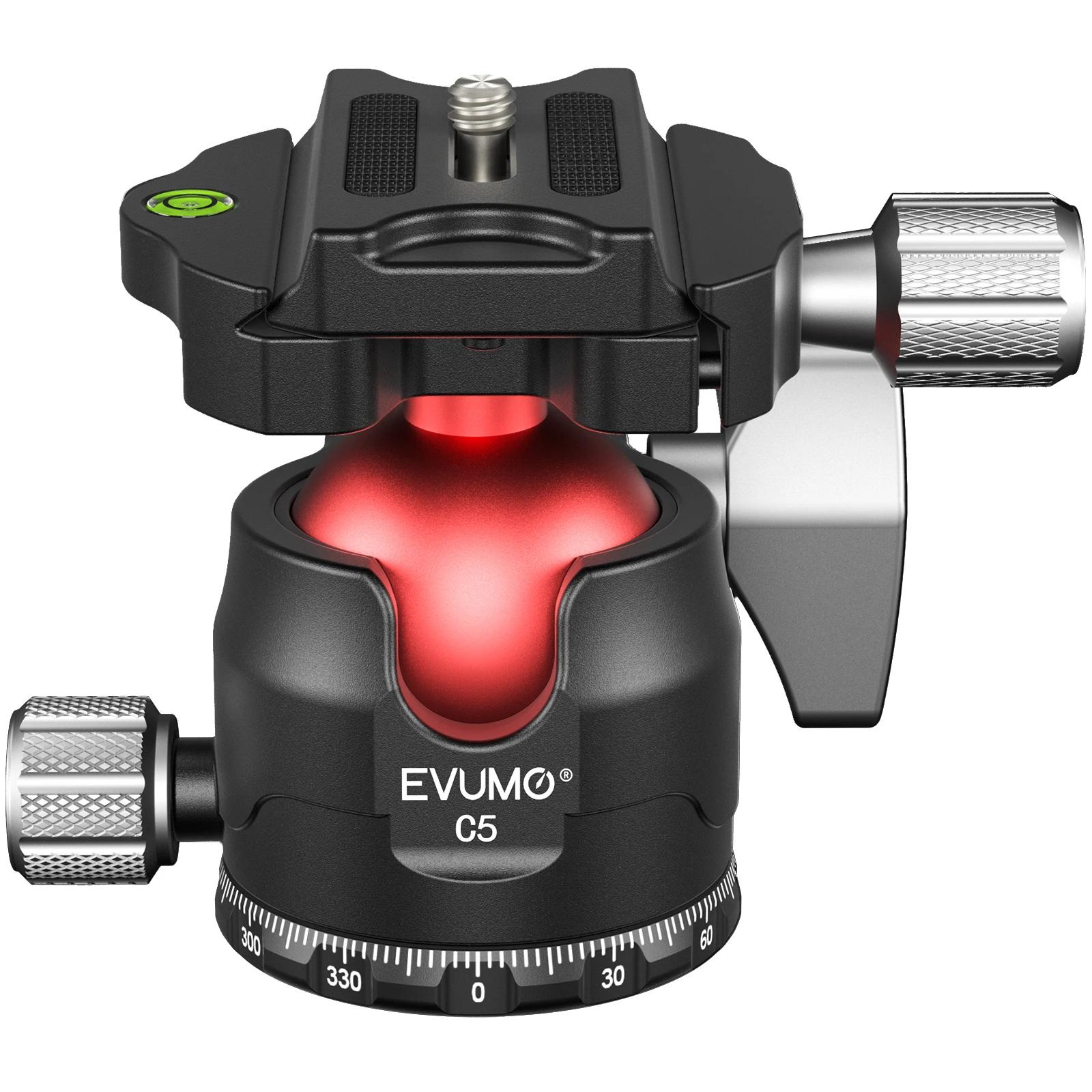 EVUMO C5 Tête sphérique professionnelle 38 mm Grande tête sphérique 360 °   Tête de trépied panorami