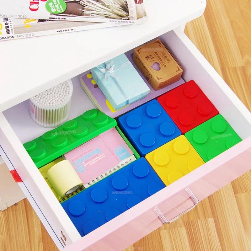 Boîte de rangement de blocs de construction, boîte de maquillage de bureau, boîte de cosmétiques, ga