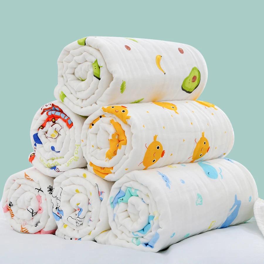 Gant de toilette en gaze à 4 couches pour bébé, serviette de bain pour nouveau-né, peignoir en coton