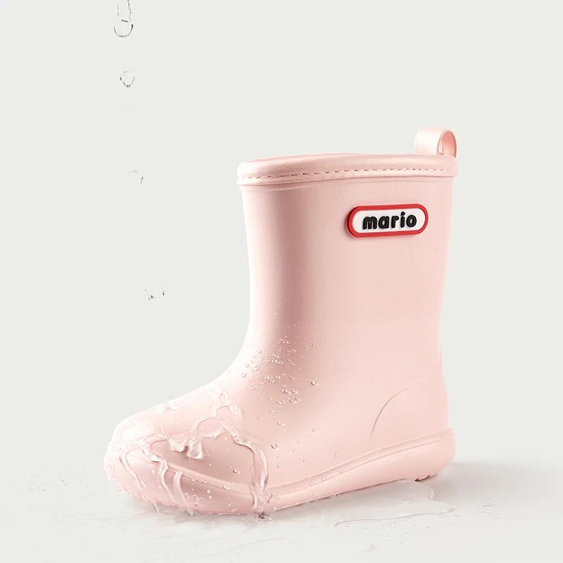 Bottes de pluie imperméables pour enfants, chaussures d'eau mignonnes, joyeux Mario, extérieur, garç