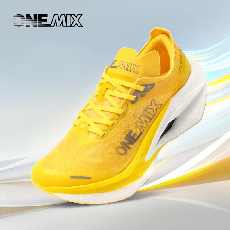 ONEMIX Nouvelles chaussures de course professionnelles Marathon à plaque de carbone intégrale avec s