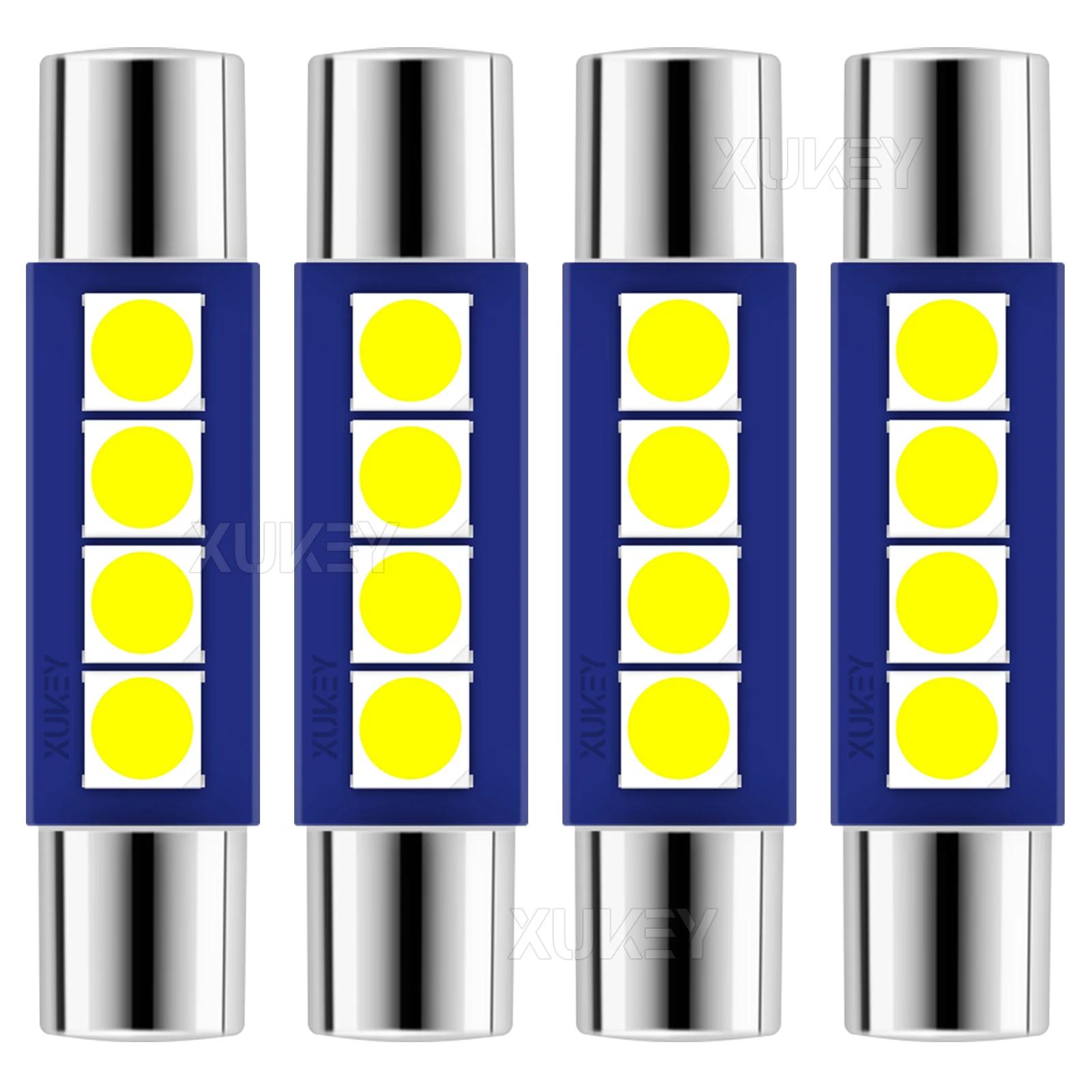 4 pièces 28mm 29mm LED 6614F 6612F 6615F Kit d'ampoules feston 6000K blanc pour 12V intérieur de voi
