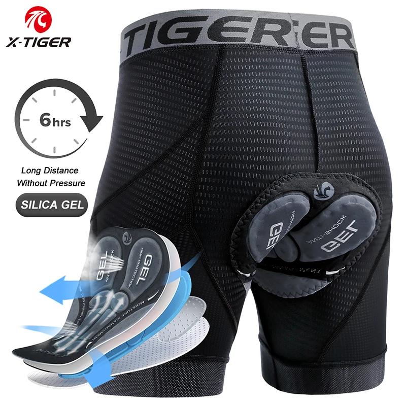 X-TIGER Shorts de Cyclisme Hommes avec Coussin 5D Gel Rembourré, sous Vetement Cycliste VTT Séchage 