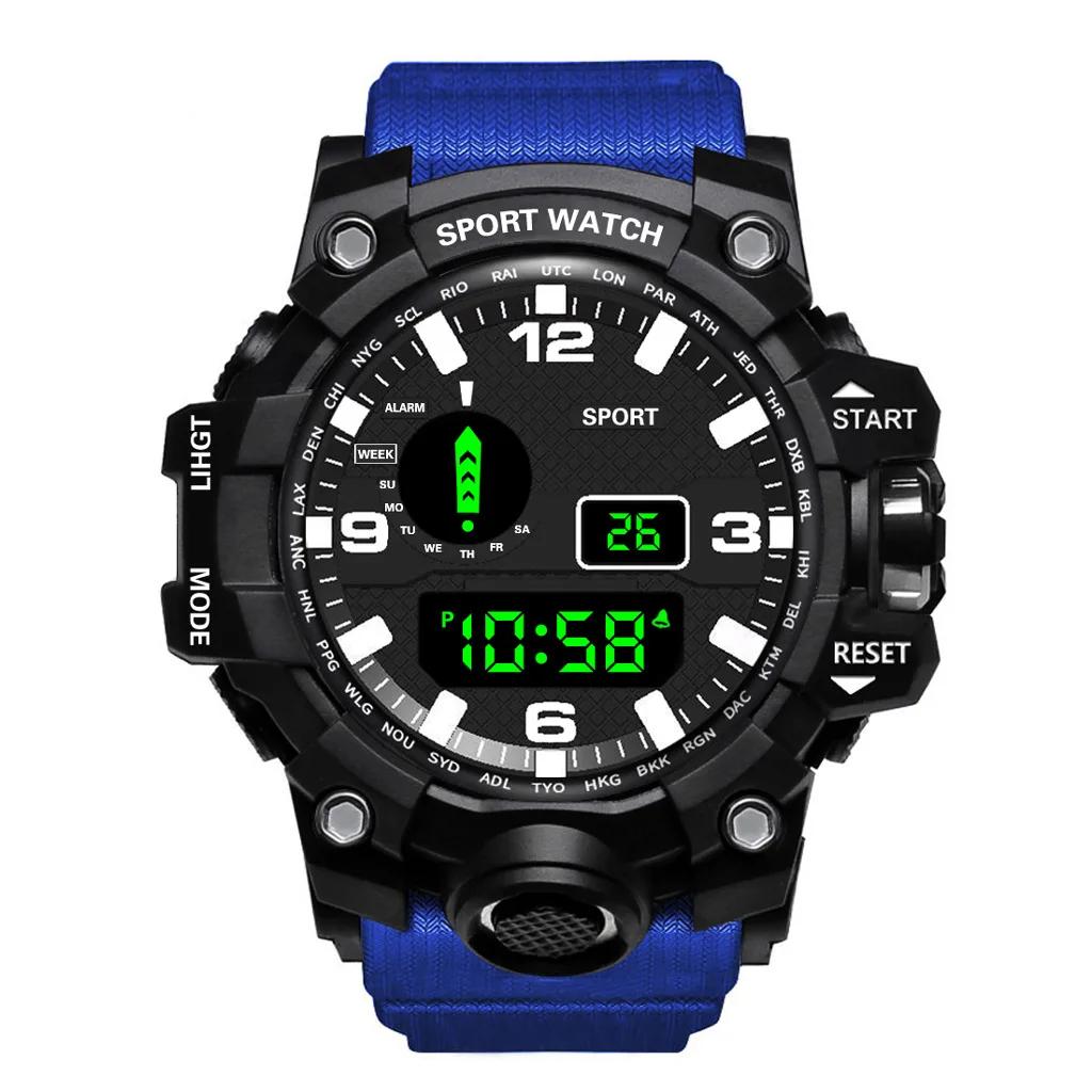 Montre pour hommes de mode sport montre-bracelet électronique grand cadran multifonctionnel étanche