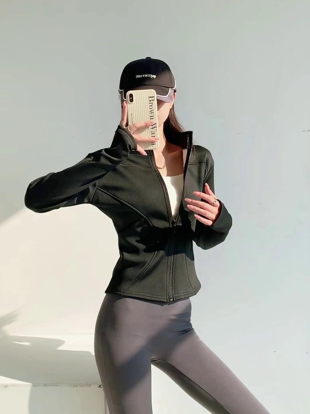 Veste slim fit à manches longues pour femme, manteau polaire chaud et épais avec fermeture éclair co