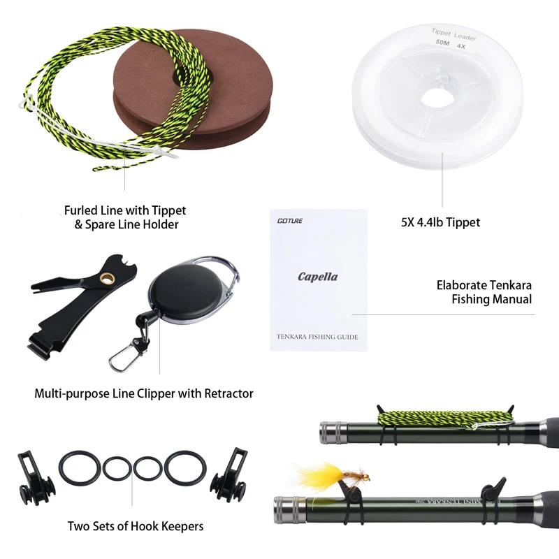 Goture – canne à pêche Tenkara ultralégère de 3.6m, accessoire en Fiber de carbone, avec ligne, leur