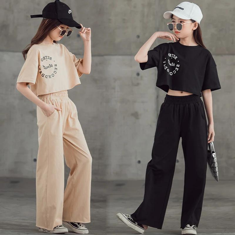 Ensemble de vêtements pour adolescentes de printemps et d'été, t-shirt et pantalon courts pour enfan