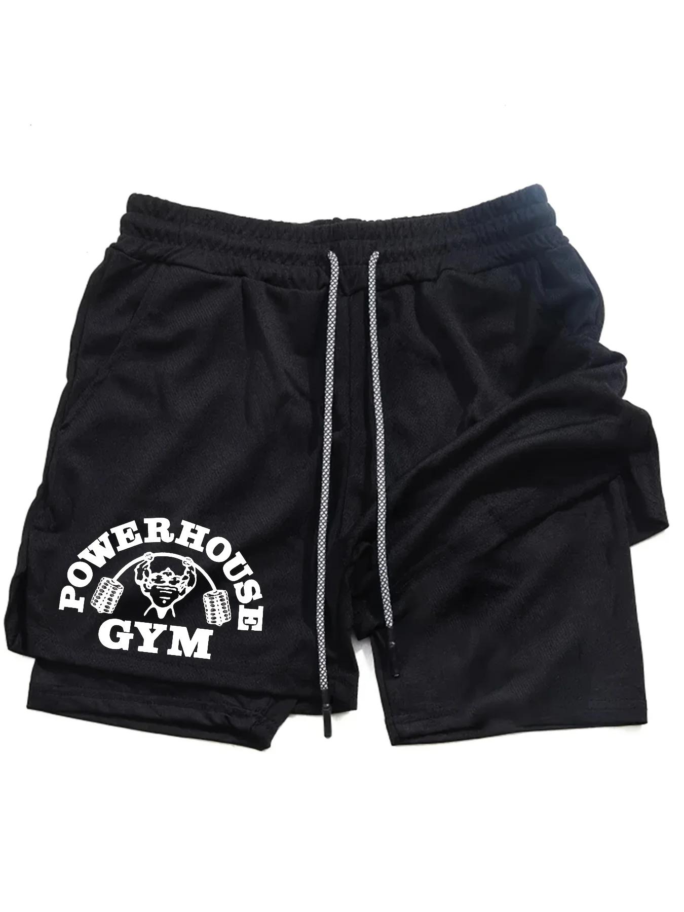Short de sport à séchage rapide pour hommes, pantalon de Fitness 2 en 1, short d'exercice de course,