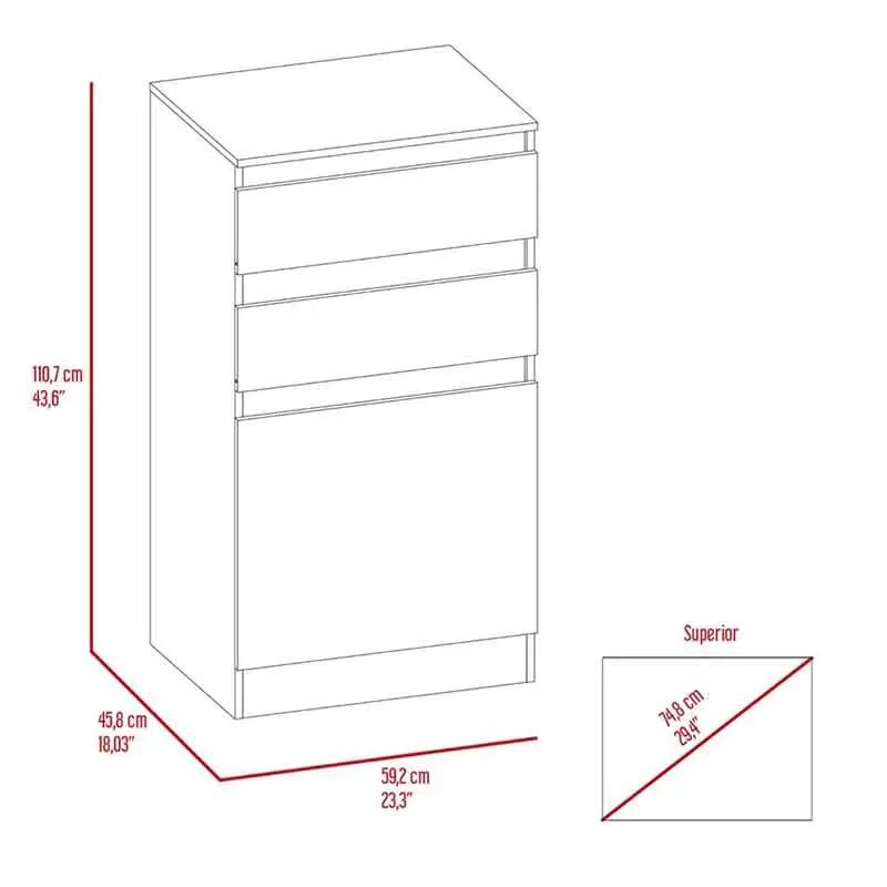 Commode céleste, boîte à bijoux, miroir, deux portes de proximité, armoire à porte unique