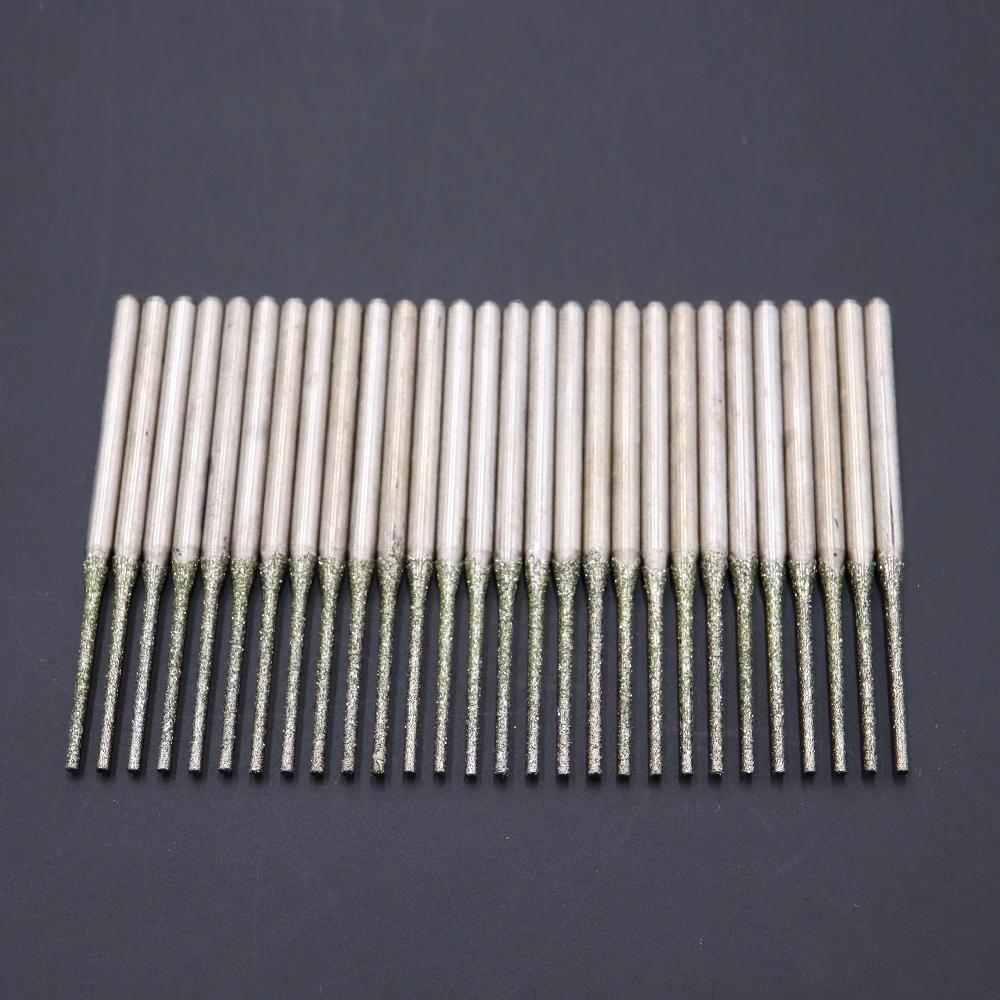 100 pièces ultralong diamant meulage bits tige 2.3mm trou de forage forets petites forets 0.8mm-2.5m