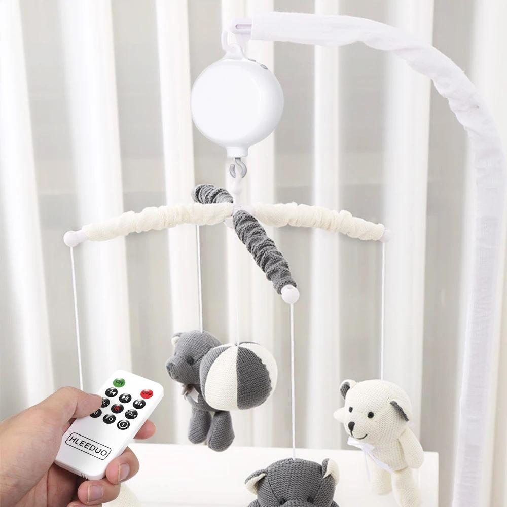 Boîte à musique télécommandée pour enfants avec ligne USB, jouet musical de lit, 35 chansons, cloche