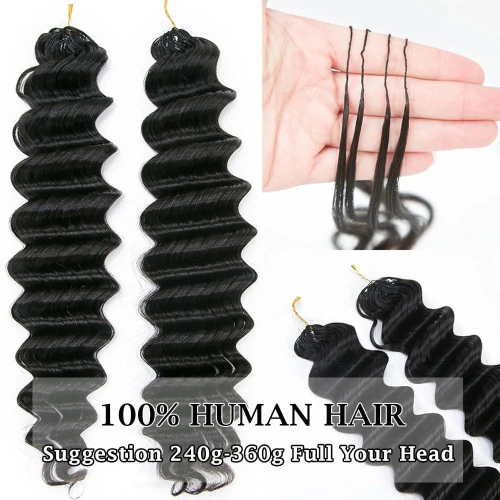 Extensions de cheveux au Crochet pré-séparées sans nœuds, Extensions de cheveux en plumes, ligne de 
