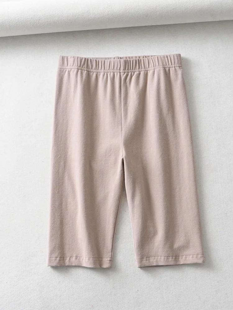 Short de motard en coton pour femmes, sexy, taille haute, élastique, couleur pure, slim, longueur au