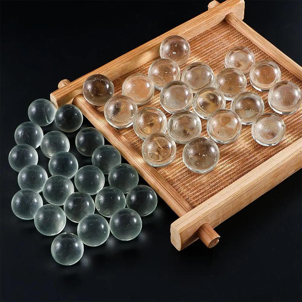 Marbre massif en verre transparent pour tir à la fronde, piste de marbre, jeux de billes traditionne