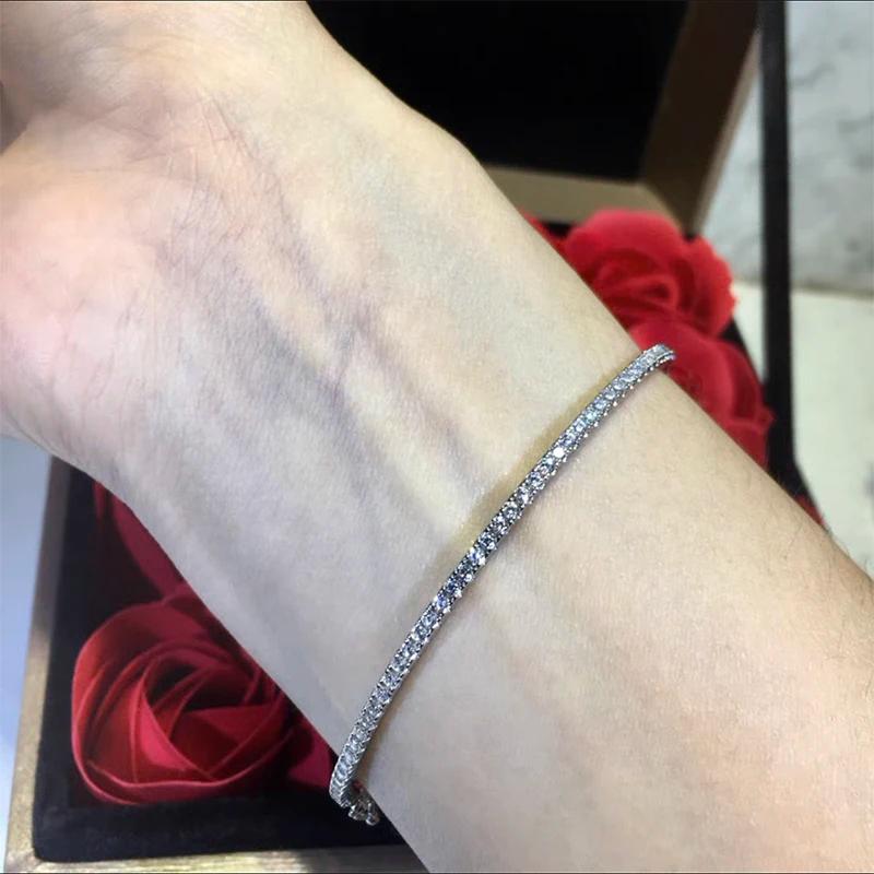 Bijoux en argent Sterling 925 pur pour femmes, marque de qualité, bracelet en or, diamant mobile, bi