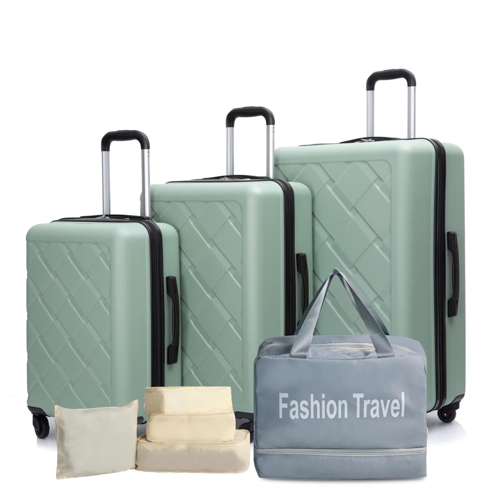 Ensemble de bagages 3 pièces, valises à double roulettes pivotantes, ensemble de valises rigides en