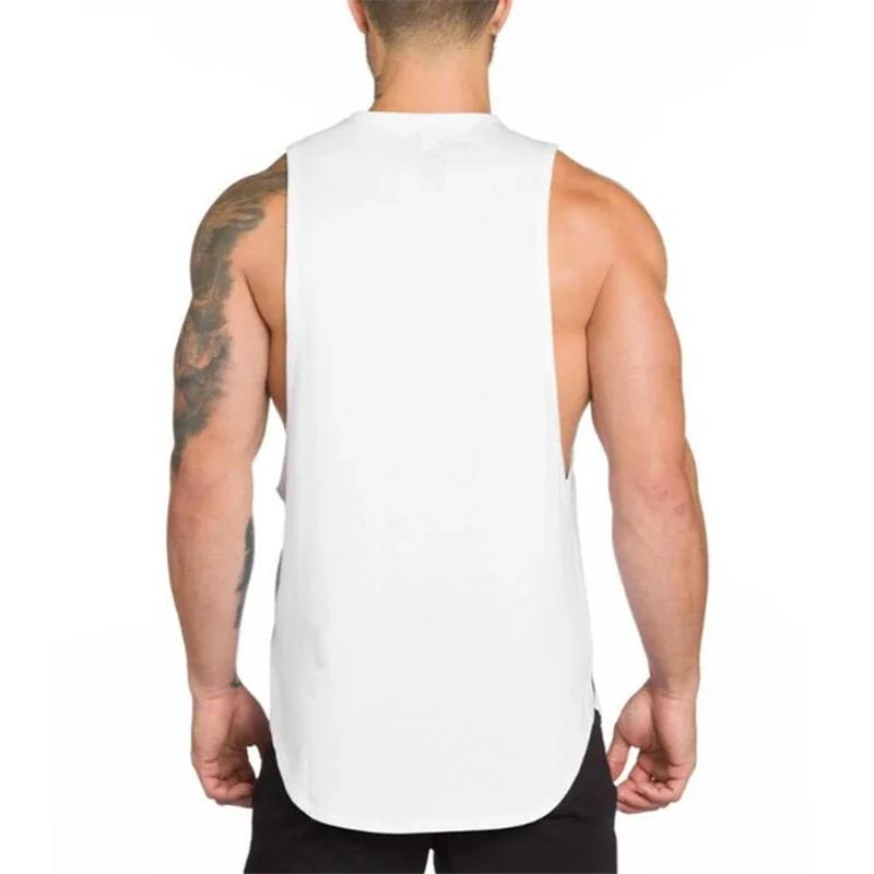 Vêtements de sport unis pour hommes, débardeur de musculation, débardeur d'été en coton découpé, gil