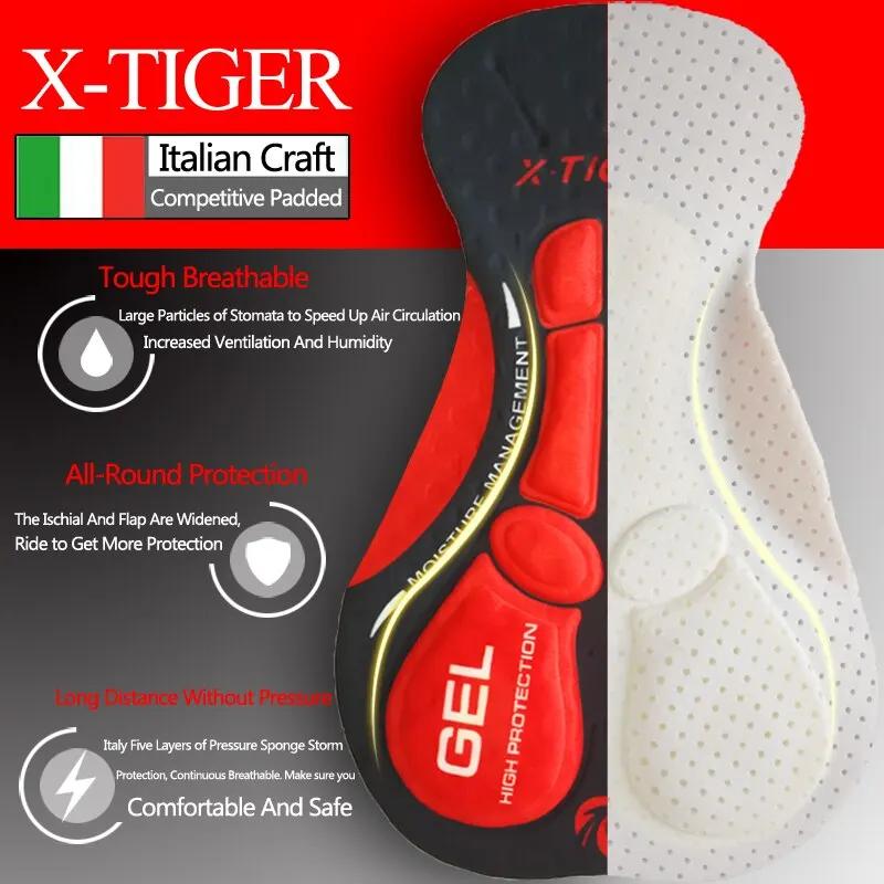 X-TIGER Cyclisme Cuissard Vélo Collants TriDuvet 5D Gel Rembourré Pro LyJean-Vélo Shorts Respirant H