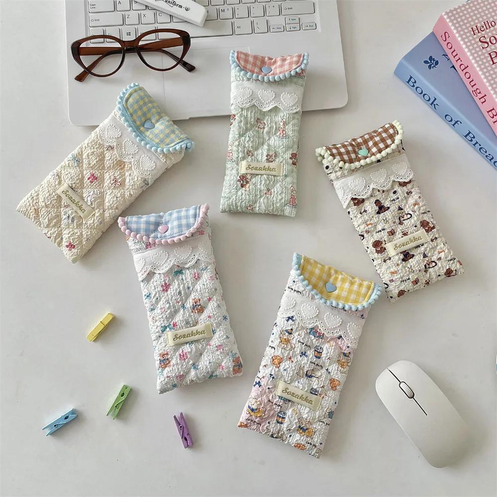 Étui à lunettes souple de dessin animé mignon, pochette Portable anti-écrasement pour lunettes de so
