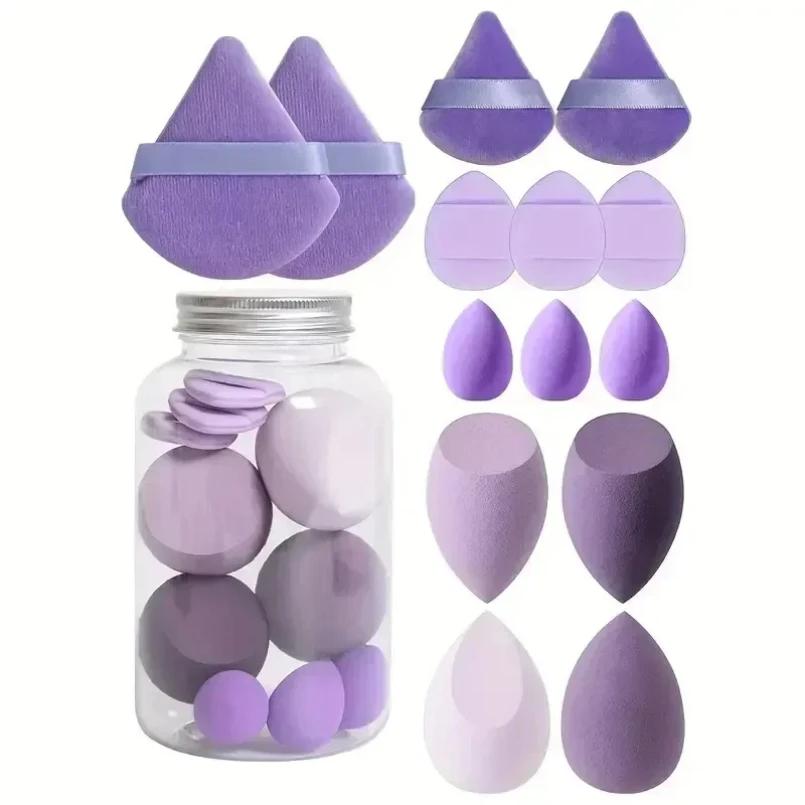 12/14 pièces éponge de maquillage bouffée cosmétique fond de teint éponges mélangeur beauté oeuf pou