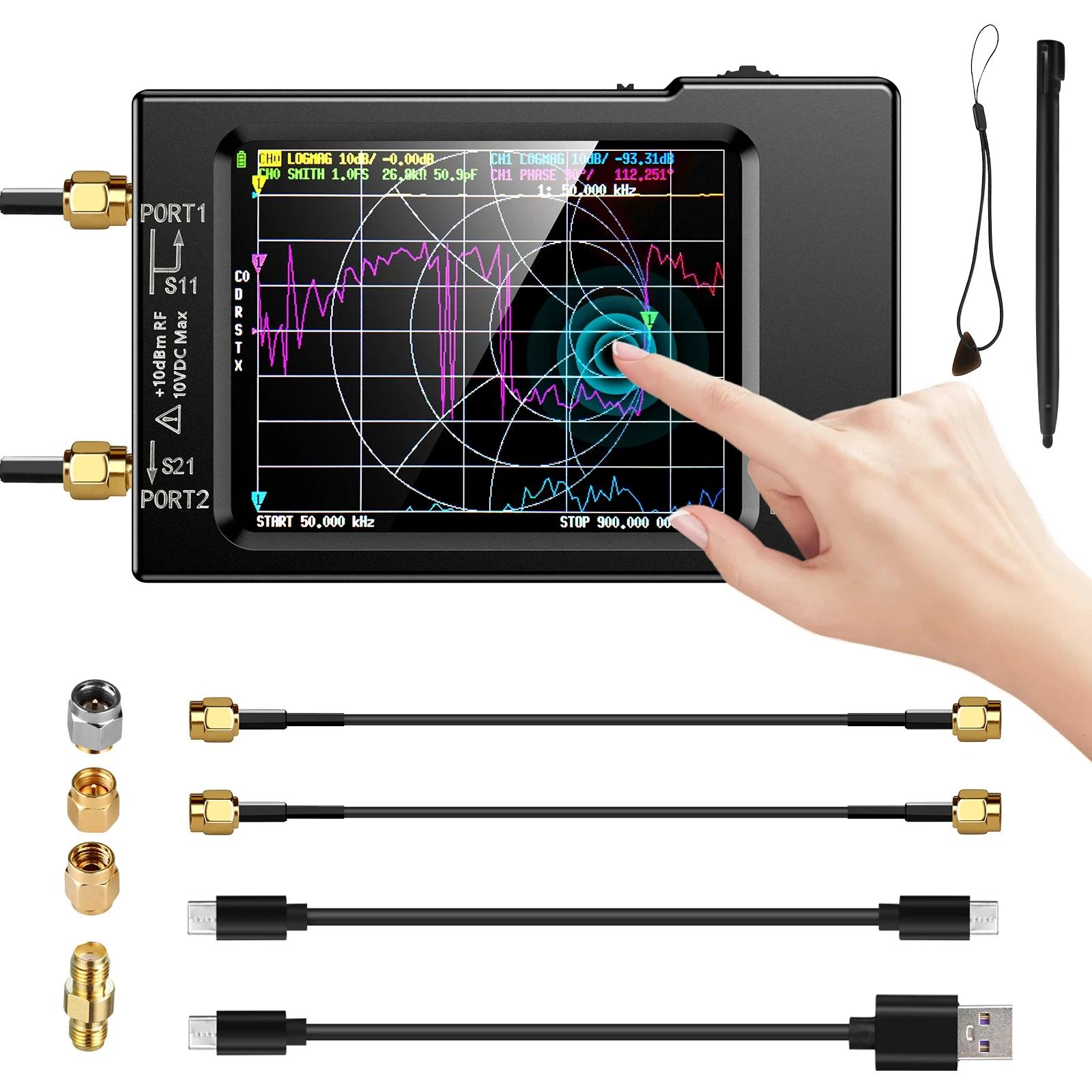 Analyseur d'Antenne de Réseau Vectoriel NanoVNA-H, 10KHz-1.5GHz, Pressing HF VHF UHF W/ Shell, Empla