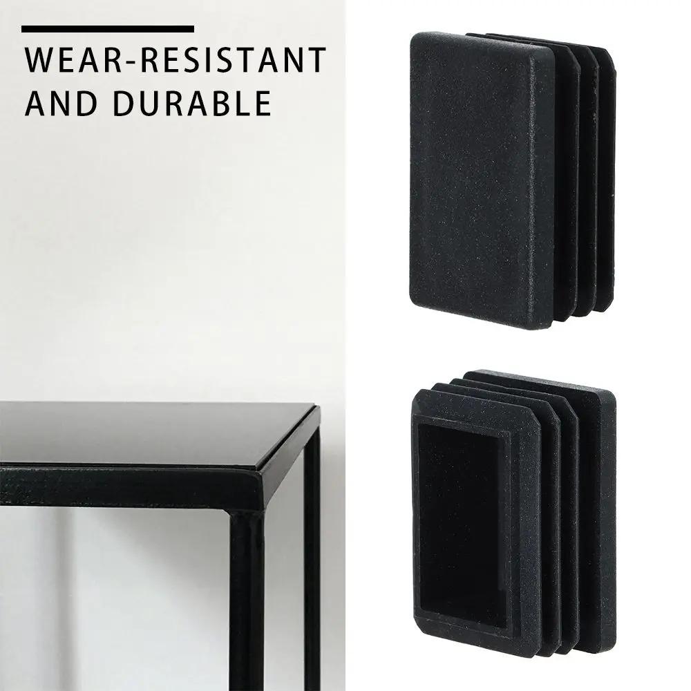 Pieds de chaise en plastique noir, couvre-pieds de protection des pieds, antidérapant, rectangulaire