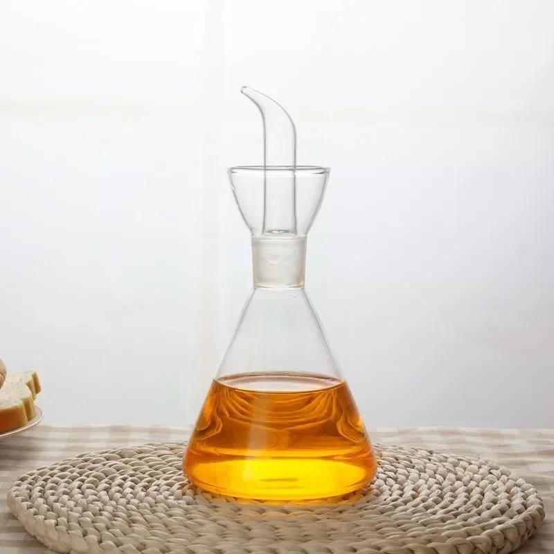 Pot d'huile domestique en verre à haute teneur en borosilicate, pots d'huile de vinaigre étanches, b