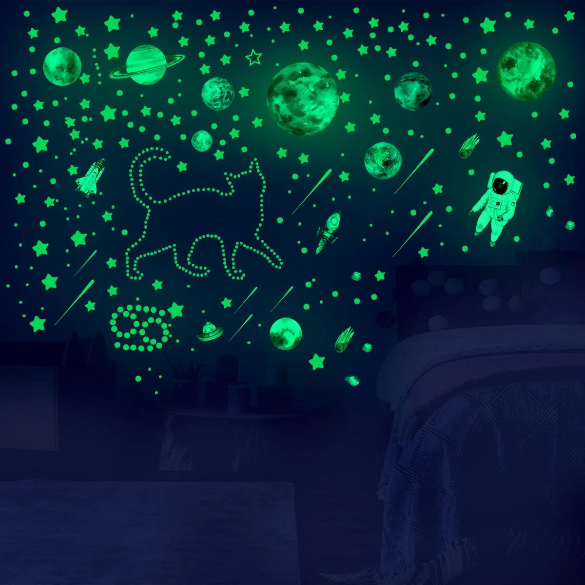 Autocollants muraux étoiles qui brillent dans la nuit, 849 pièces, étoiles scintillantes pour plafon