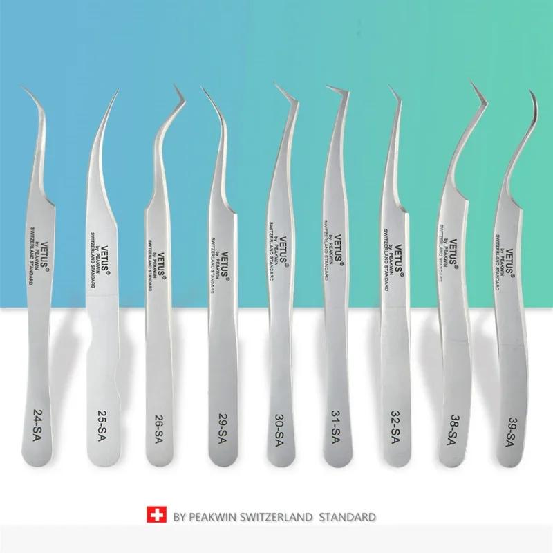 VETUS Original 32-SA pince à épiler hyperfine haute précision Non magnétique Anti-acide pinces cils 