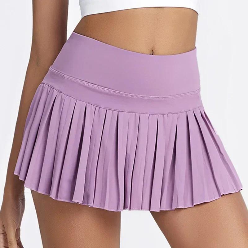 Jupe-pantalon plissée sport pour femmes - Skort tennis golf gym taille haute XS-XXL avec poche