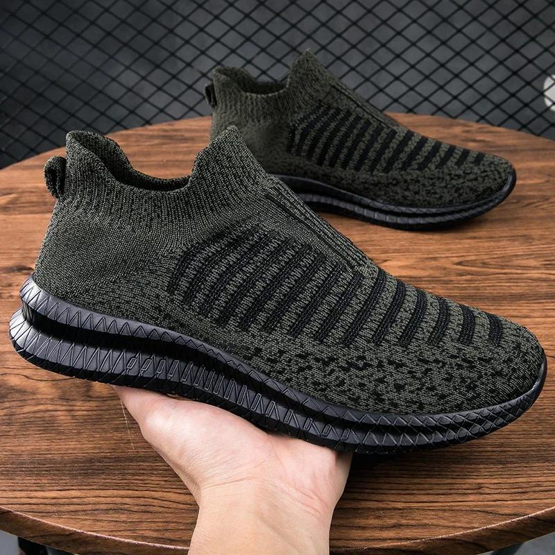 Chaussures de sport respirantes été homme 2025 - Tennis coulissantes confortables course extérieure