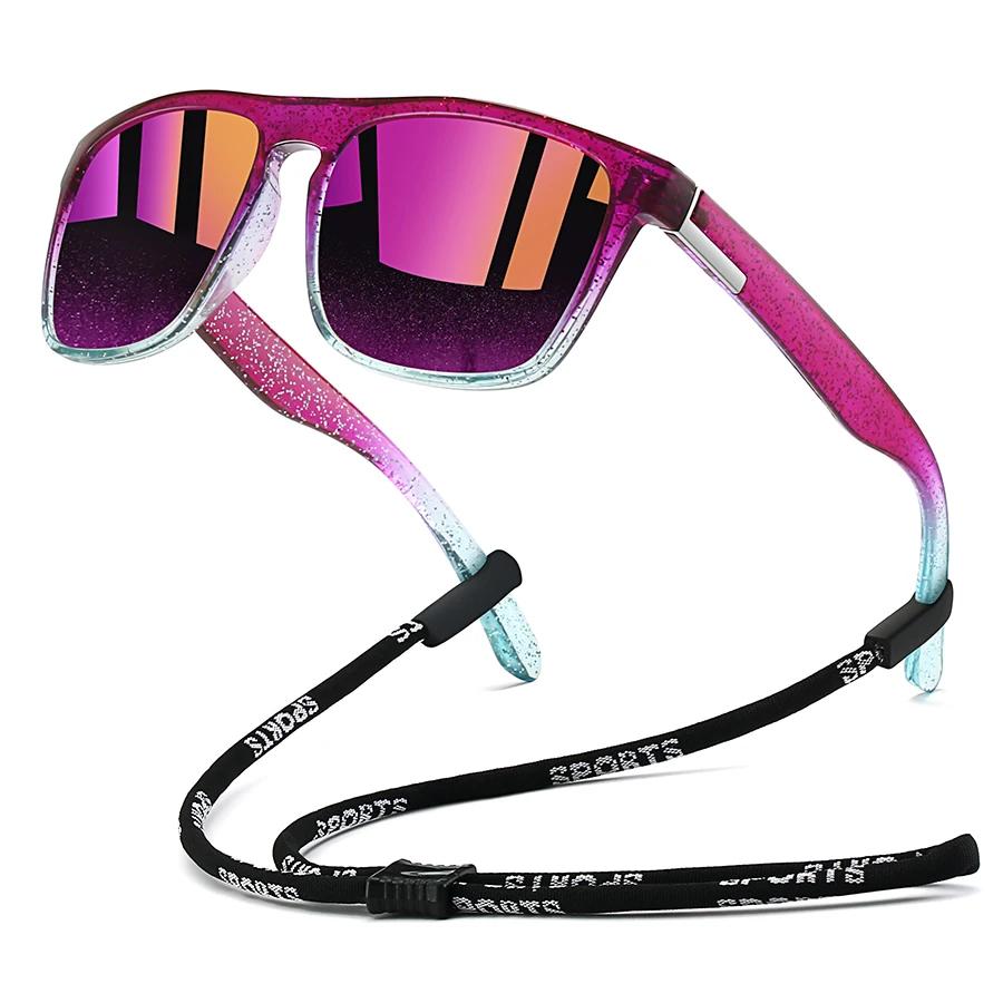 Lunettes de soleil avec chaîne pour hommes et femmes, carrées classiques, pour la conduite, la pêche