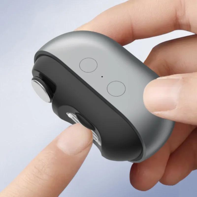 Coupe-ongles et polisseur électrique rechargeable USB 2 en 1 avec lumière LED, outil de manucure aut