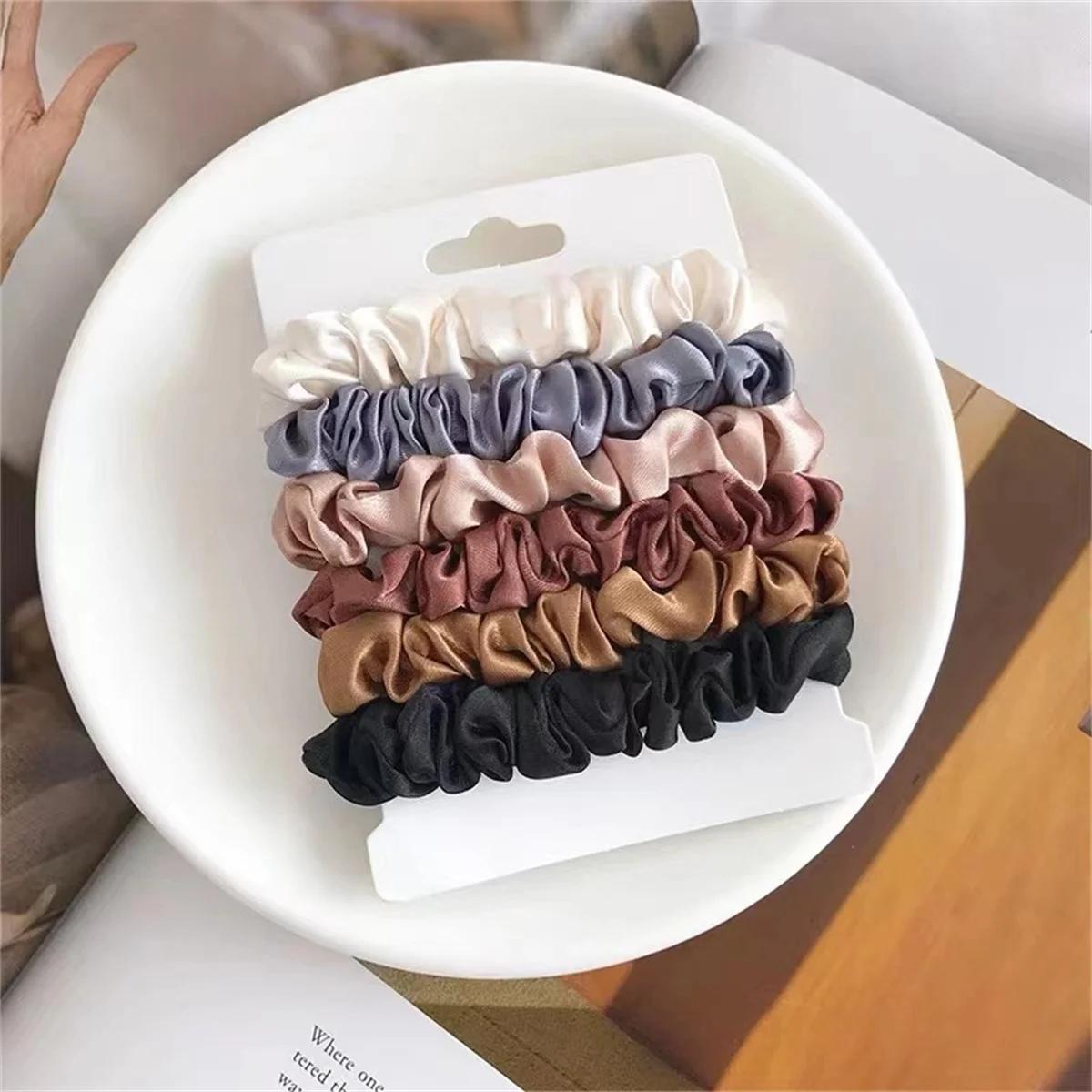 Chouchous en Satin pour femmes, 6 pièces, plus doux que les chouchous en soie pour cheveux |   Chouc