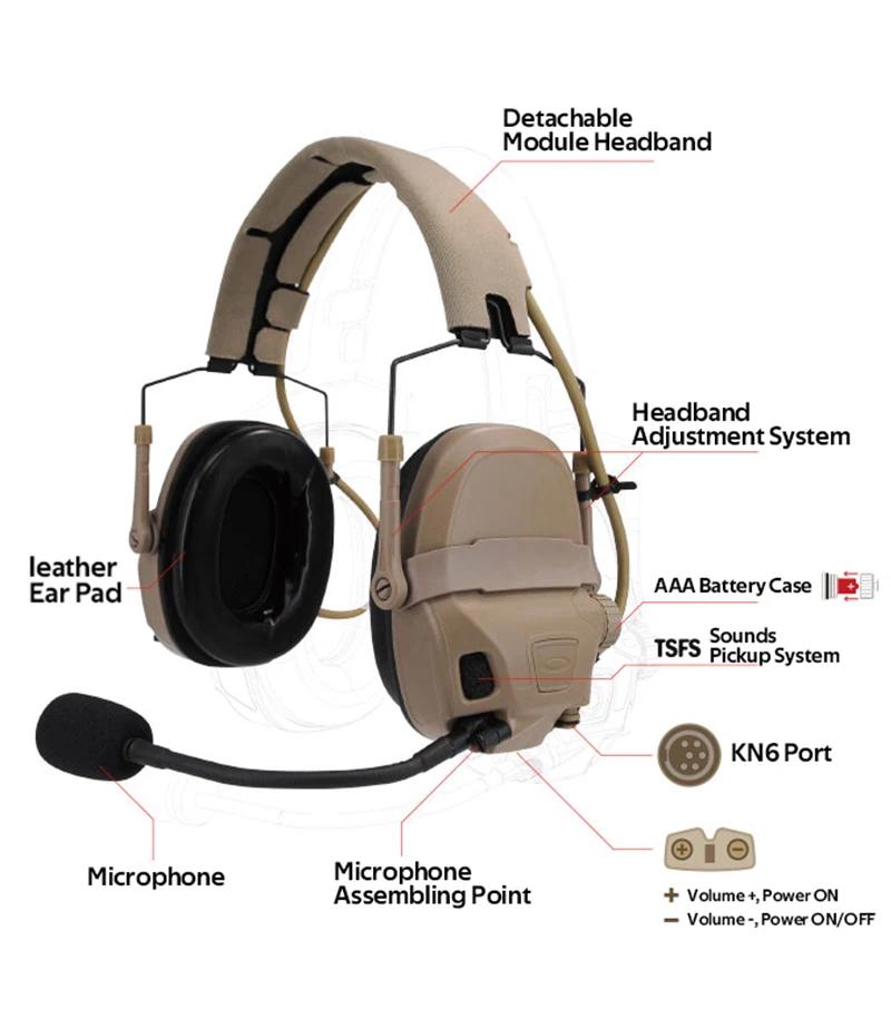 Nouveau casque FCS-TACTICAL AMP PRO entièrement numérique à double DPS, communication tactique, rédu