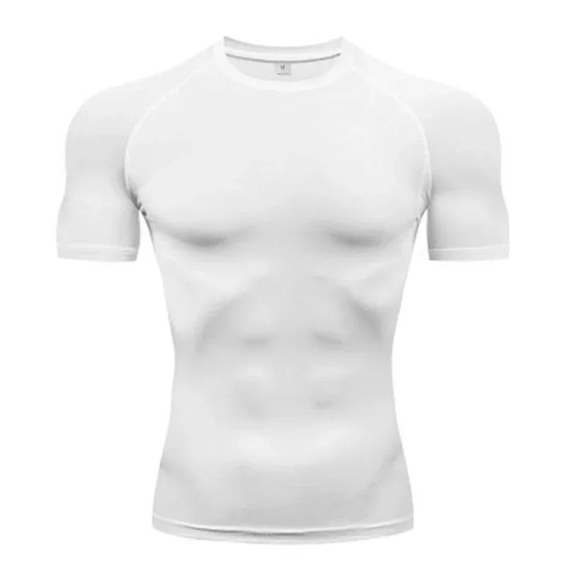 Vêtements de Compression pour hommes collants d'été t-shirt élastique séchage rapide vêtements de sp