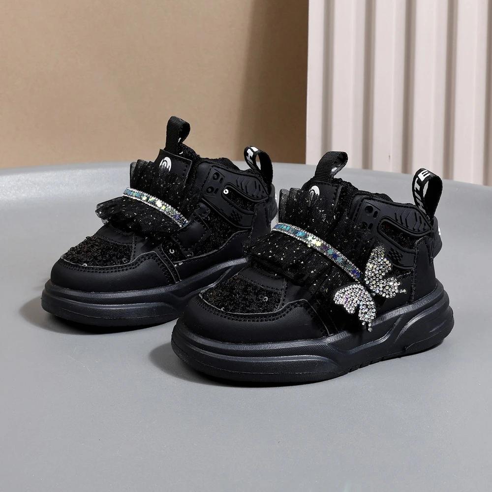 Chaussures d'automne en cuir pour enfants, baskets de Sport pour enfants en bas âge, mignonnes papil
