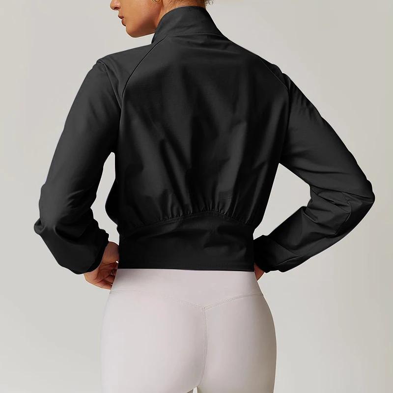 Veste de yoga à col montant pour femme LULU FLORA, séchage rapide, coupe-vent, pour course à pied en