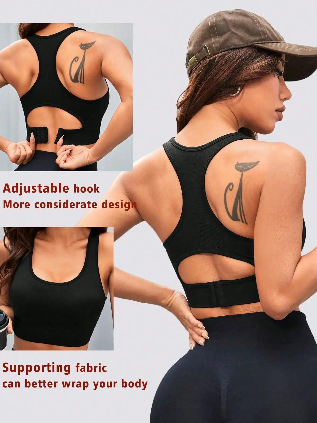 Soutien-gorge de sport Racerback Longline pour femme, soutien léger, haut court rembourré, entraînem