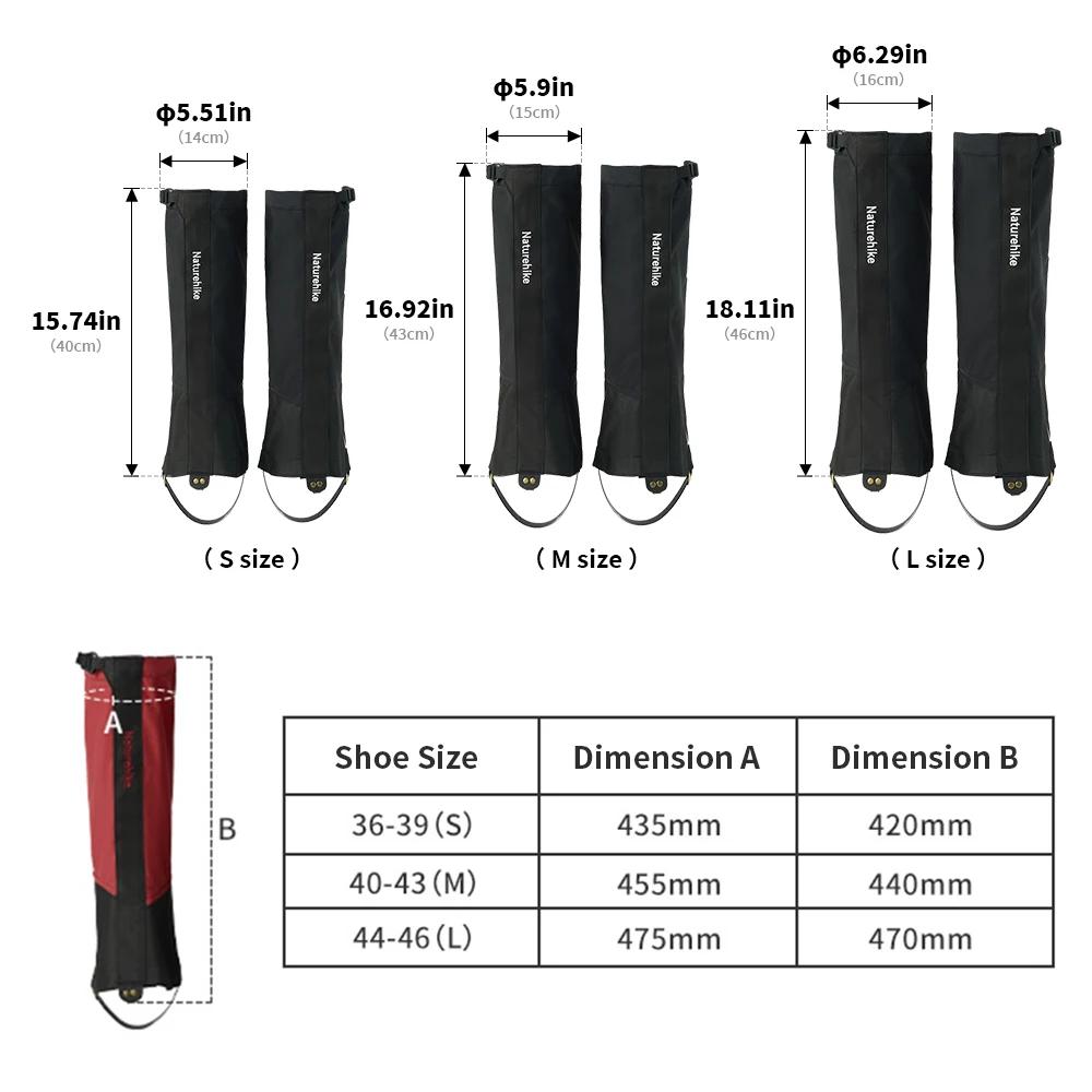 Naturehike – guêtres chauffe-jambes imperméables pour chaussures d'escalade, guêtres de neige pour r