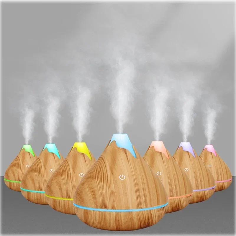 Diffuseur d'huiles essentielles d'aromathérapie 350ML, humidificateur d'air ultrasonique avec téléco