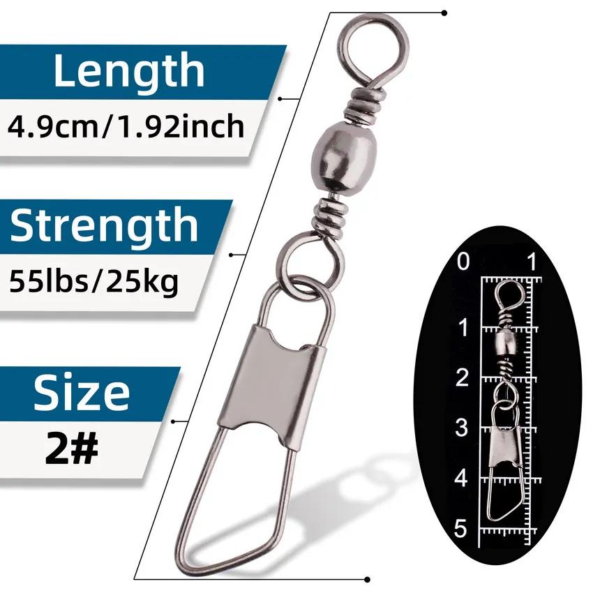 50 pièces/boîte baril en laiton pêche pivotant anneaux solides broche de pêche ligne connecteur hame