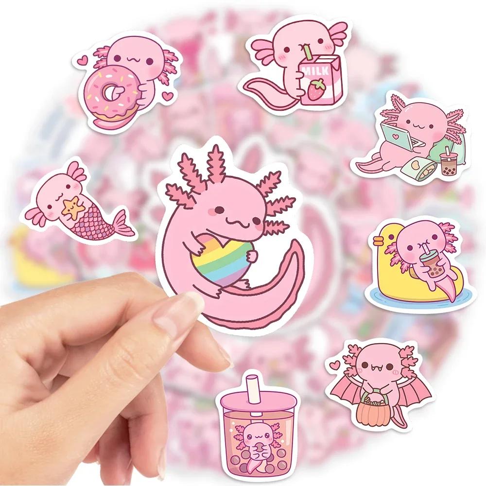 Kawaii dessin animé Axolotl autocollants mignon Animal enfants bricolage jouet cadeau Graffiti décal