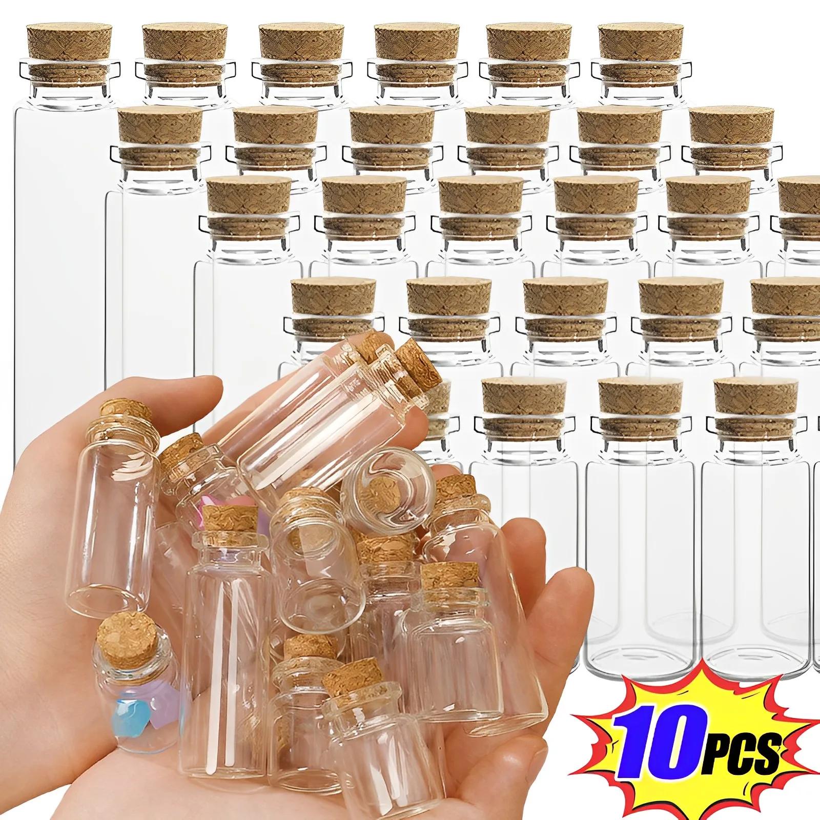 10 pièces 5 ml-20 ml petites bouteilles en verre avec bouchons en liège bricolage décoration Mini fl