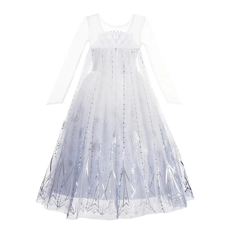 Robes de princesse Elsa blanches Disney la reine des neiges 2, tenue reine des neiges, Cosplay, fête