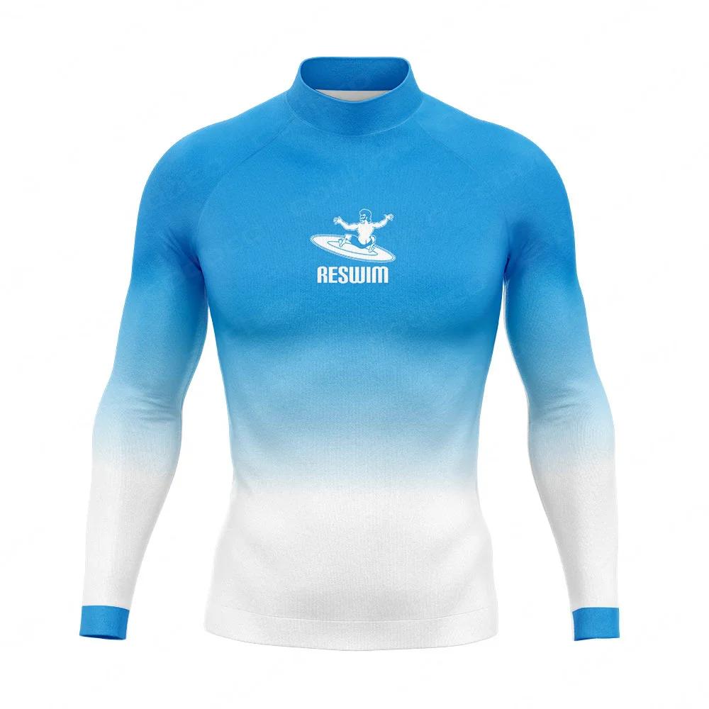 Nouveaux T-shirts de surf et de plongée pour hommes, maillots de bain, rashguards à manches longues,