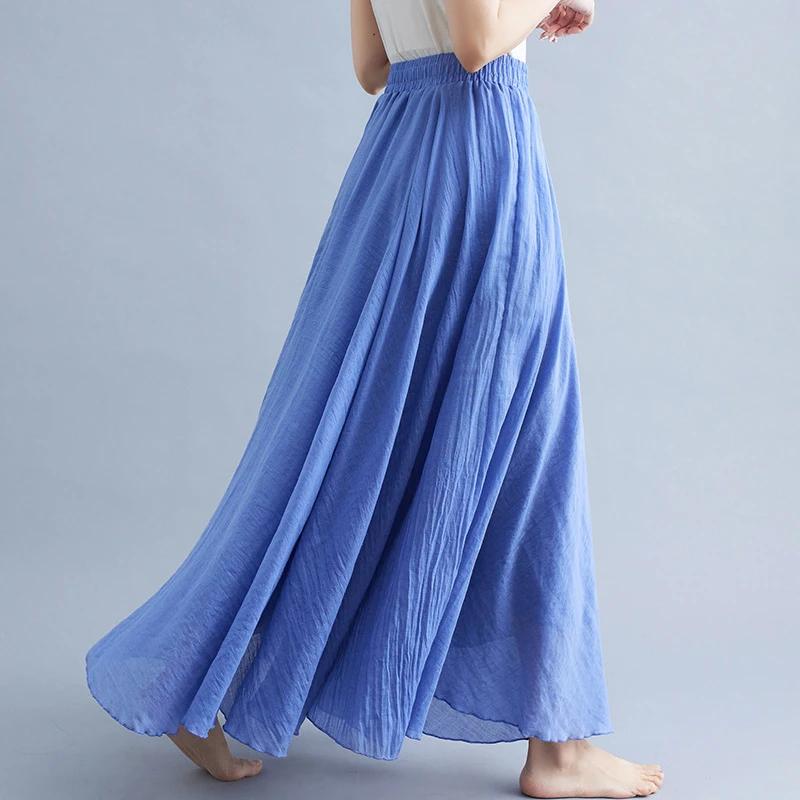 Robe littéraire en coton et lin pour fille Mori, 28 couleurs, taille élastique, jupe d'extension tra